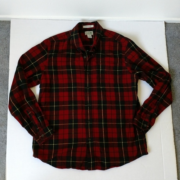L.L. Bean Other - LL Bean red plaid flannel shirt size large